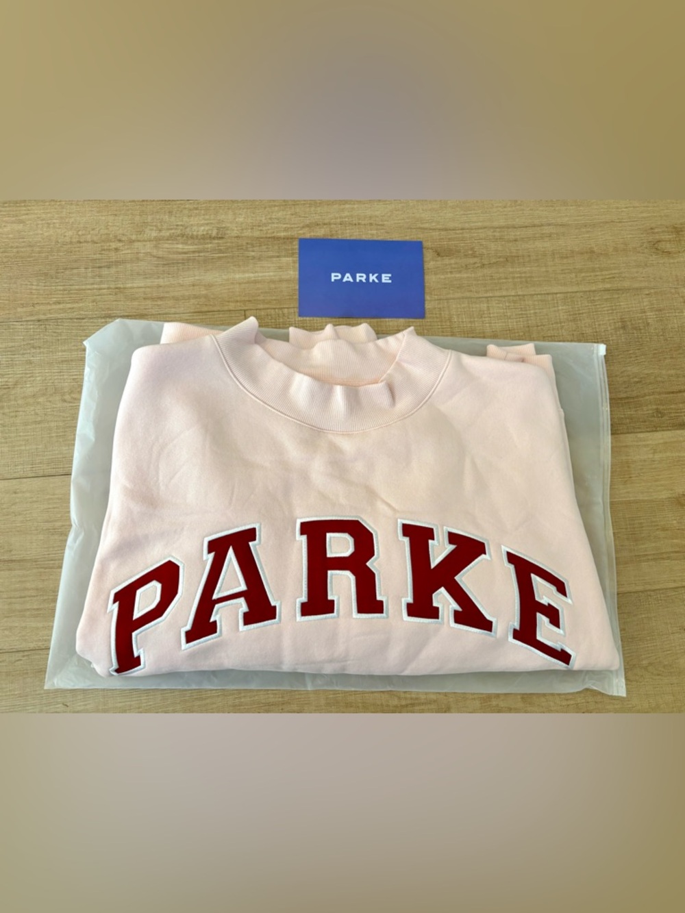 PARKE XXL Valentine's Varsity Mockneck - Peony + Crimson